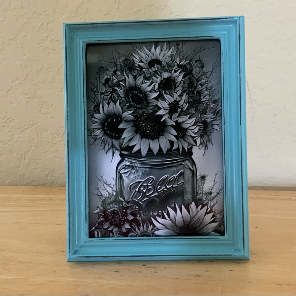 Farmhouse Sunflowers and jar picture 8x10 w/frame